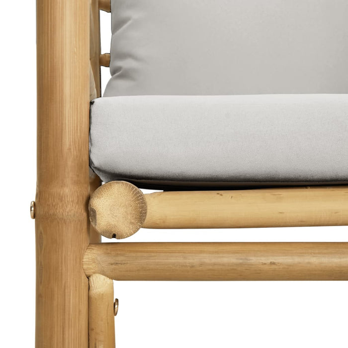 Set mobilier de grădină cu perne gri deschis, 12 piese, bambus - WALTI WALTI