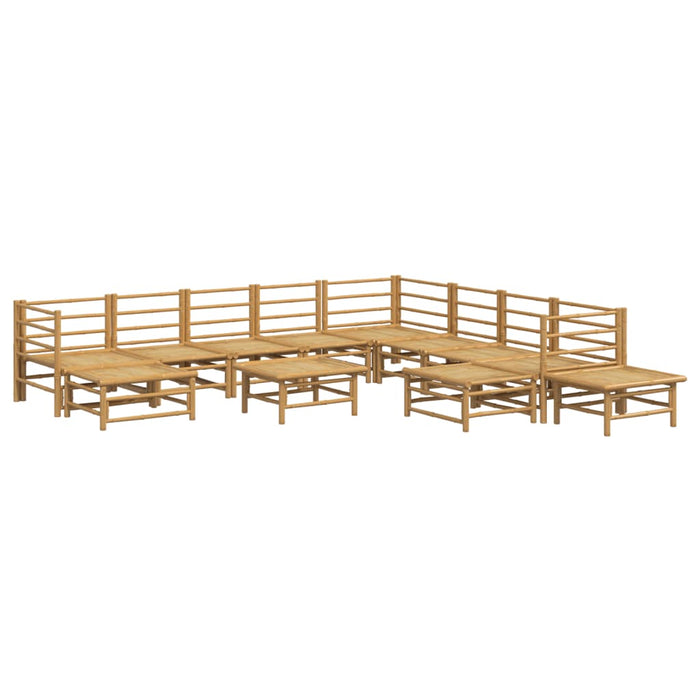 Set mobilier de grădină cu perne gri deschis, 12 piese, bambus - WALTI WALTI