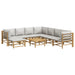 Set mobilier de grădină cu perne gri deschis, 9 piese, bambus - WALTI WALTI