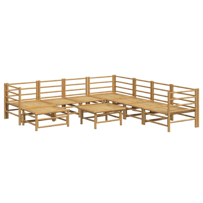 Set mobilier de grădină cu perne gri deschis, 9 piese, bambus - WALTI WALTI