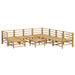 Set mobilier de grădină cu perne gri deschis, 9 piese, bambus - WALTI WALTI