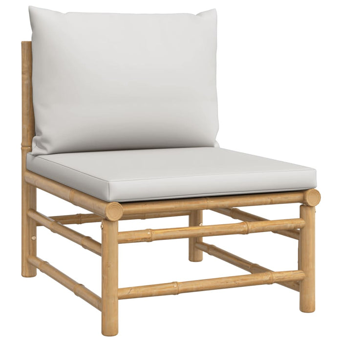 Set mobilier de grădină cu perne gri deschis, 9 piese, bambus - WALTI WALTI