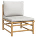 Set mobilier de grădină cu perne gri deschis, 9 piese, bambus - WALTI WALTI