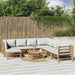 Set mobilier de grădină cu perne gri deschis, 9 piese, bambus - WALTI WALTI