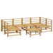 Set mobilier de grădină cu perne gri deschis, 7 piese, bambus - WALTI WALTI