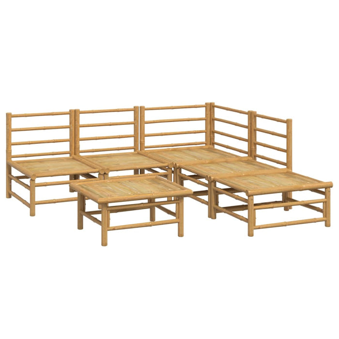 Set mobilier de grădină cu perne gri deschis, 6 piese, bambus - WALTI WALTI