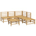 Set mobilier de grădină cu perne gri deschis, 6 piese, bambus - WALTI WALTI