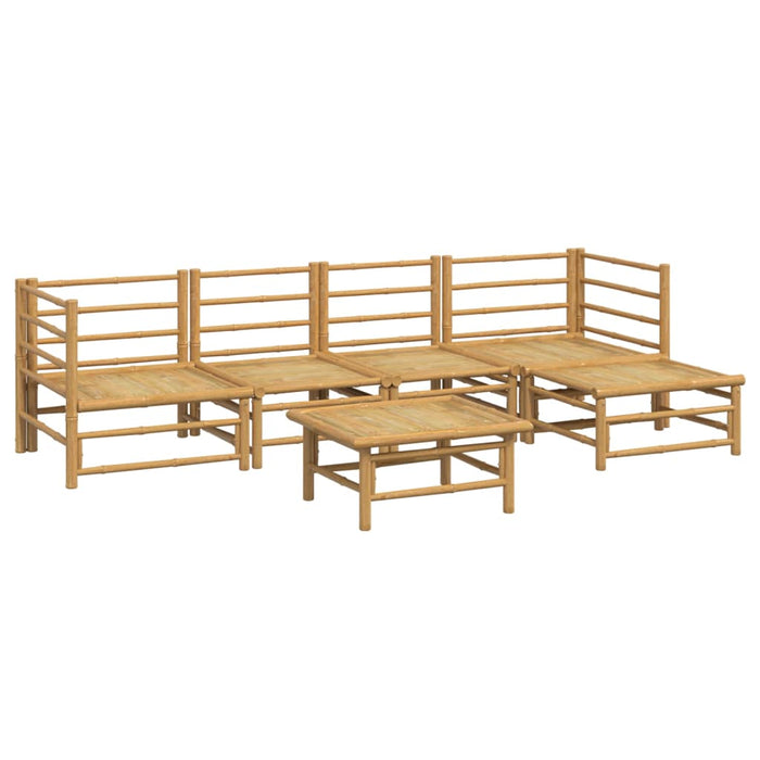 Set mobilier de grădină cu perne gri deschis, 6 piese, bambus - WALTI WALTI