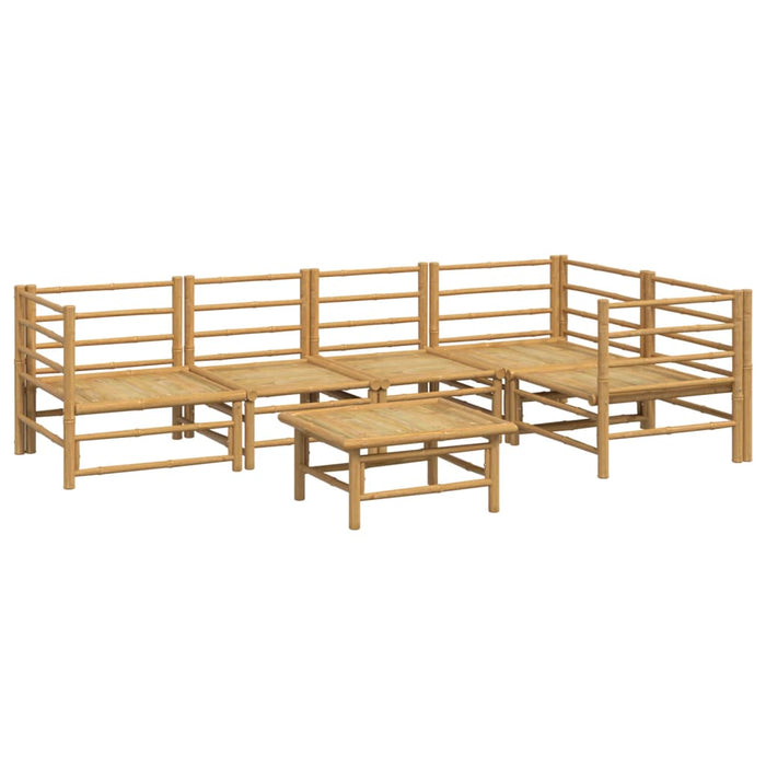 Set mobilier de grădină cu perne gri deschis, 6 piese, bambus - WALTI WALTI