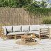 Set mobilier de grădină cu perne gri deschis, 6 piese, bambus - WALTI WALTI