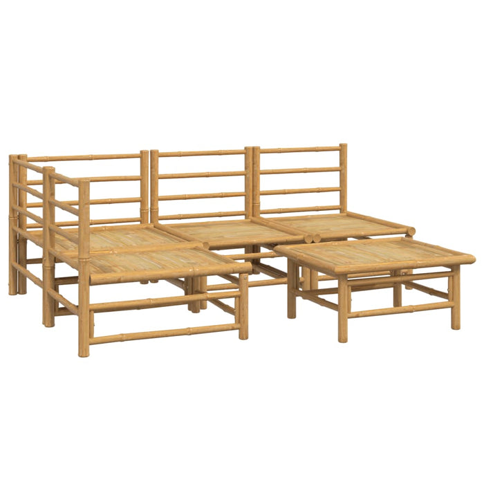 Set mobilier de grădină cu perne gri deschis, 5 piese, bambus - WALTI WALTI
