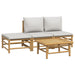 Set mobilier de grădină cu perne gri deschis, 4 piese, bambus - WALTI WALTI