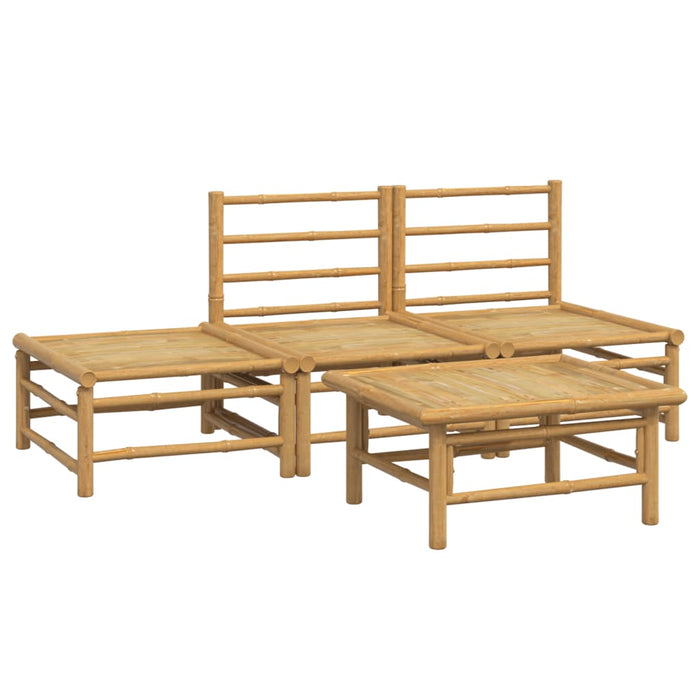 Set mobilier de grădină cu perne gri deschis, 4 piese, bambus - WALTI WALTI