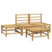 Set mobilier de grădină cu perne gri deschis, 4 piese, bambus - WALTI WALTI