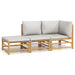 Set mobilier de grădină cu perne gri deschis, 3 piese, bambus - WALTI WALTI