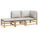 Set mobilier de grădină cu perne gri deschis, 3 piese, bambus - WALTI WALTI