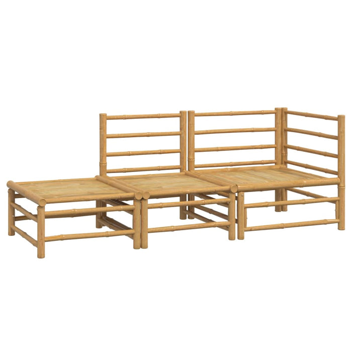Set mobilier de grădină cu perne gri deschis, 3 piese, bambus - WALTI WALTI