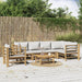 Set mobilier de grădină cu perne gri deschis, 7 piese, bambus - WALTI WALTI