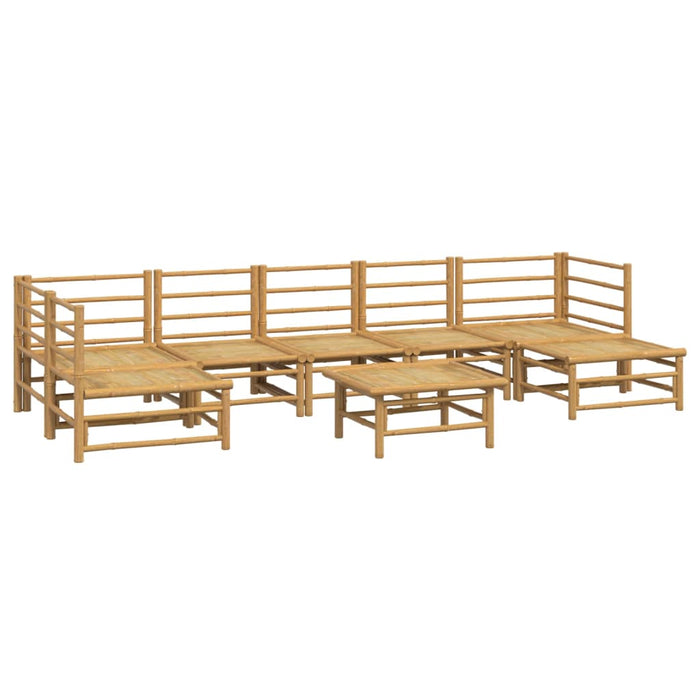 Set mobilier de grădină cu perne gri deschis, 8 piese, bambus - WALTI WALTI