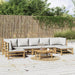 Set mobilier de grădină cu perne gri deschis, 8 piese, bambus - WALTI WALTI