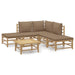 Set mobilier de grădină cu perne gri taupe, 6 piese, bambus - WALTI WALTI