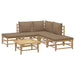 Set mobilier de grădină cu perne gri taupe, 6 piese, bambus - WALTI WALTI