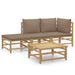Set mobilier de grădină cu perne gri taupe, 4 piese, bambus - WALTI WALTI