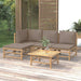 Set mobilier de grădină cu perne gri taupe, 5 piese, bambus - WALTI WALTI