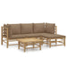 Set mobilier de grădină cu perne gri taupe, 5 piese, bambus - WALTI WALTI