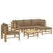 Set mobilier de grădină cu perne gri taupe, 6 piese, bambus - WALTI WALTI