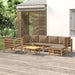 Set mobilier de grădină cu perne gri taupe, 7 piese, bambus - WALTI WALTI