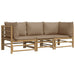 Set mobilier de grădină cu perne gri taupe, 3 piese, bambus - WALTI WALTI