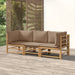 Set mobilier de grădină cu perne gri taupe, 3 piese, bambus - WALTI WALTI