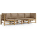 Set mobilier de grădină cu perne gri taupe, 4 piese, bambus - WALTI WALTI