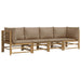 Set mobilier de grădină cu perne gri taupe, 4 piese, bambus - WALTI WALTI