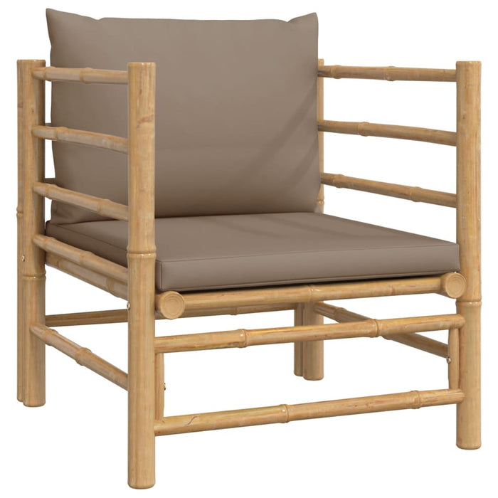 Set mobilier de grădină cu perne gri taupe, 5 piese, bambus - WALTI WALTI