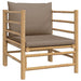 Set mobilier de grădină cu perne gri taupe, 5 piese, bambus - WALTI WALTI