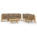 Set mobilier de grădină cu perne gri taupe, 6 piese, bambus - WALTI WALTI