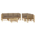 Set mobilier de grădină cu perne gri taupe, 6 piese, bambus - WALTI WALTI