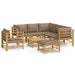 Set mobilier de grădină cu perne gri taupe, 8 piese, bambus - WALTI WALTI