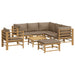 Set mobilier de grădină cu perne gri taupe, 8 piese, bambus - WALTI WALTI