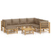 Set mobilier de grădină cu perne gri taupe, 8 piese, bambus - WALTI WALTI