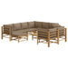 Set mobilier de grădină cu perne gri taupe, 10 piese, bambus - WALTI WALTI