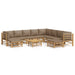 Set mobilier de grădină cu perne gri taupe, 11 piese, bambus - WALTI WALTI