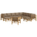 Set mobilier de grădină cu perne gri taupe, 12 piese, bambus - WALTI WALTI