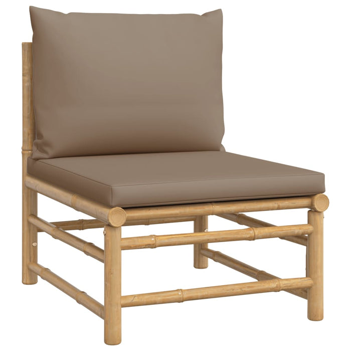 Set mobilier de grădină cu perne gri taupe, 12 piese, bambus - WALTI WALTI