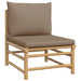 Set mobilier de grădină cu perne gri taupe, 12 piese, bambus - WALTI WALTI
