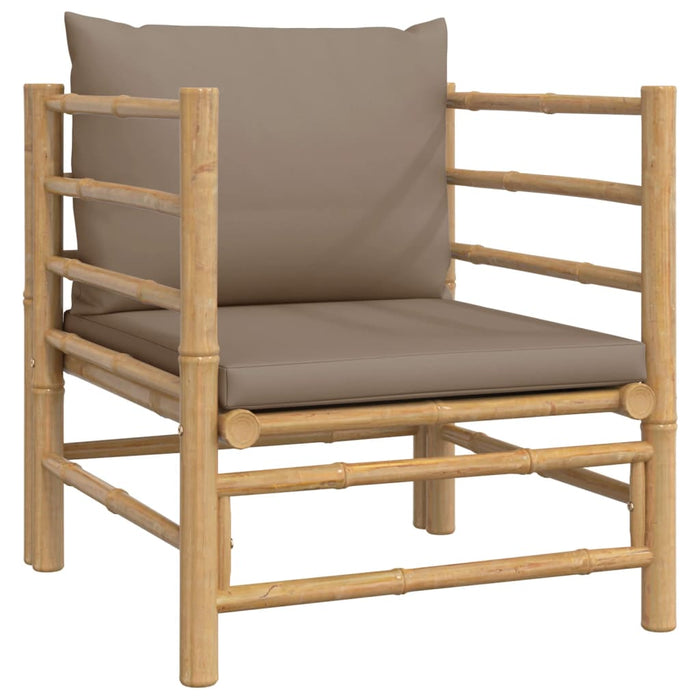 Set mobilier de grădină cu perne gri taupe, 12 piese, bambus - WALTI WALTI