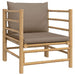 Set mobilier de grădină cu perne gri taupe, 12 piese, bambus - WALTI WALTI
