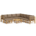 Set mobilier de grădină cu perne gri taupe, 9 piese, bambus - WALTI WALTI